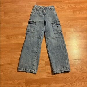 H&M Divided 90s Baggy Cargo High Waist Jeans Women's Size 2
